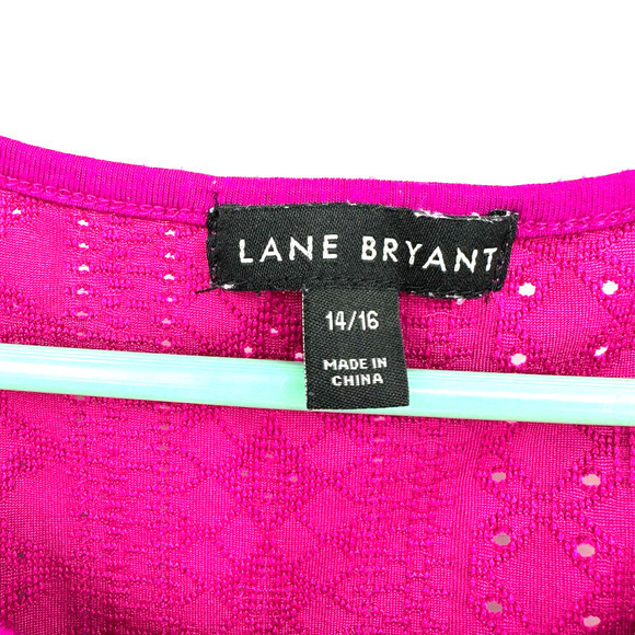Lane Bryant size 14/16 cold shoulder short sleeve‎ top eyelet sleeves and neck - Picture 5 of 6